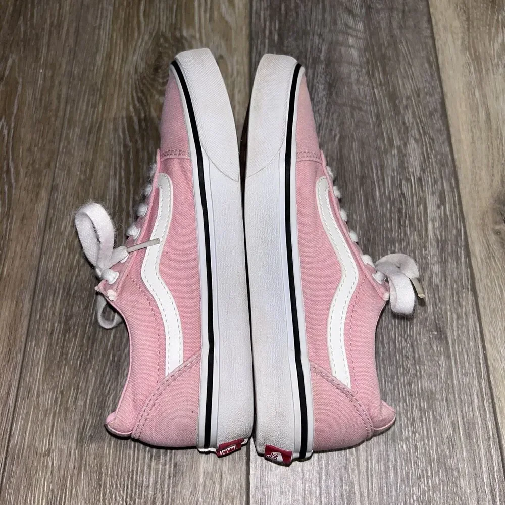 Vans Off The Wall Pink Canvas Sneaker Skate Shoes Youth Missy US Size 4 - 507698